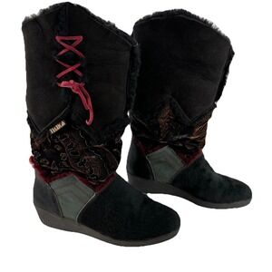 TECNICA Women's Apres Ski Winter Boots Suede Fur Size 40  US 9 Made In Italy